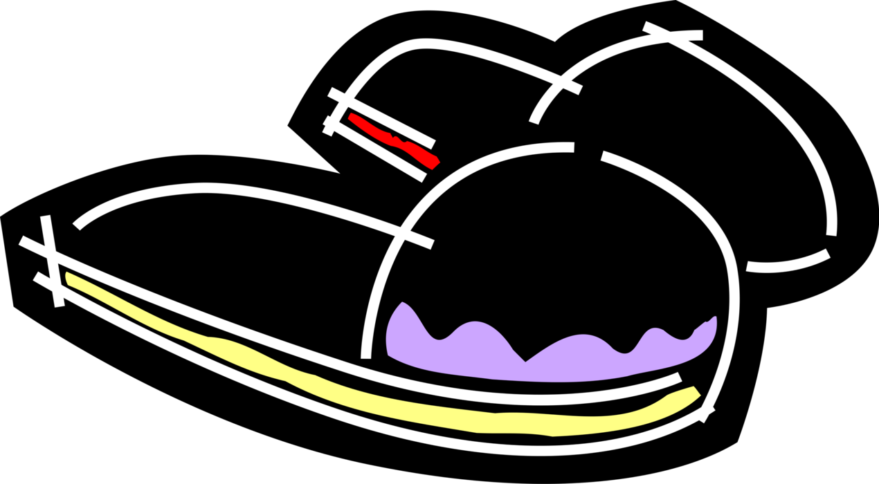 Vector Illustration of Slip-On Bedroom Slippers Footwear