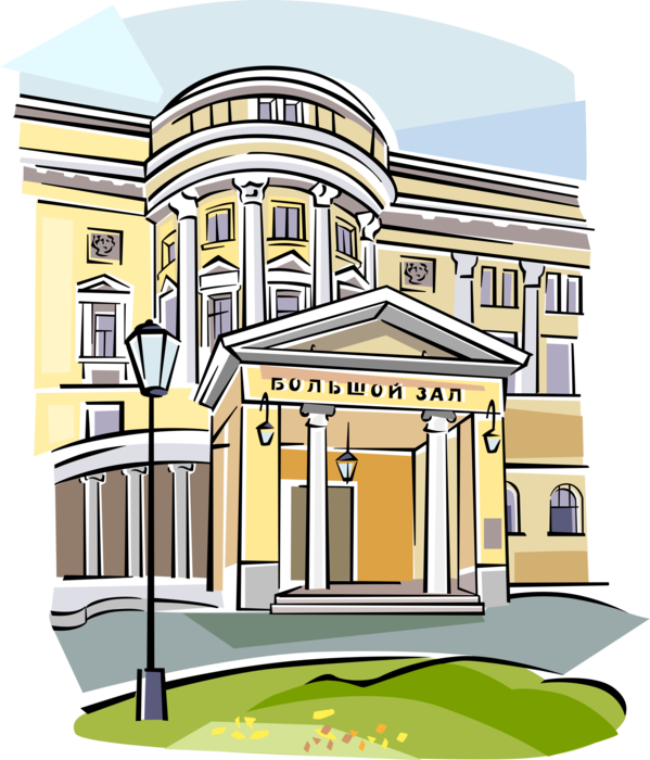 Vector Illustration of Pi Tchaikovsky Moscow State Conservatoire Musical Education Institution