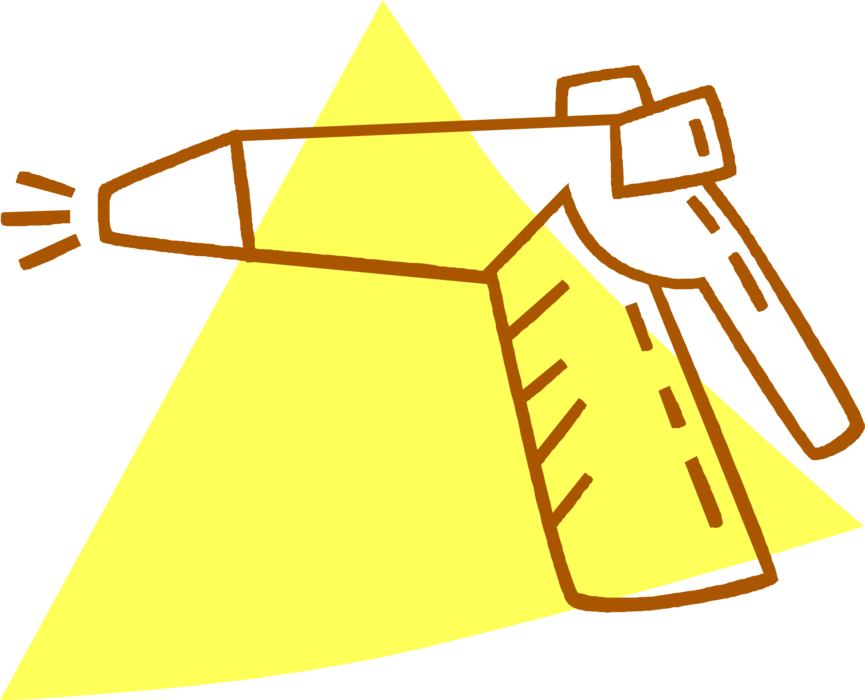 Vector Illustration of Garden Hose Spray Nozzle for Spraying Water