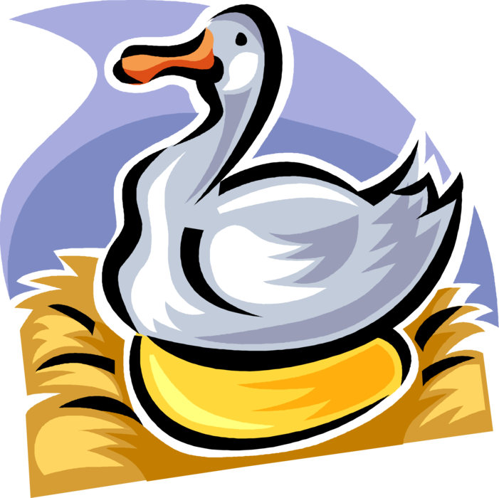 Vector Illustration of The Feathered Waterfowl Goose That Laid the Golden Egg