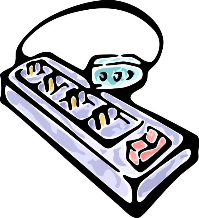 Vector Illustration of Power Strip or Power Bar Block of Electrical Sockets