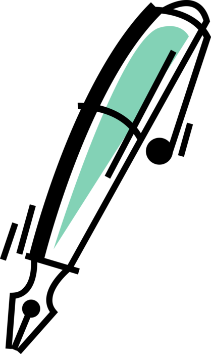 Vector Illustration of Fountain Pen Writing Instrument