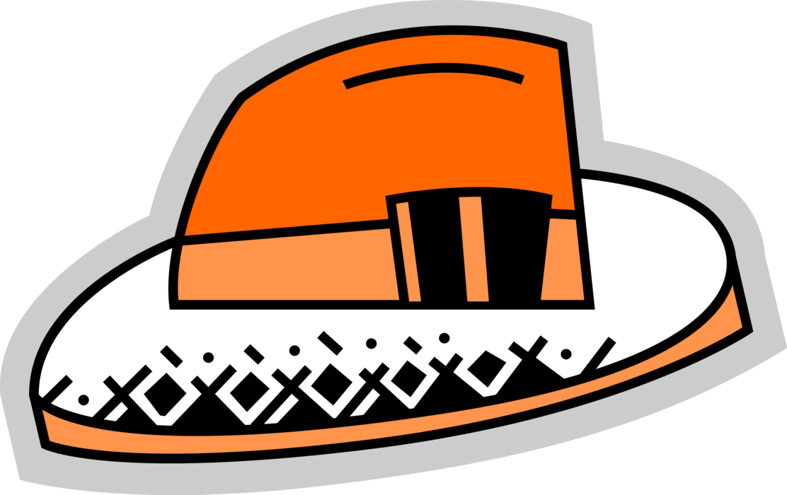 Vector Illustration of Head Covering Fedora Hat Protects Against the Elements