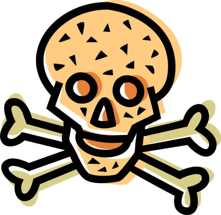 Vector Illustration of Skull and Crossbones Identify Poisonous Substances, Deadly Chemicals