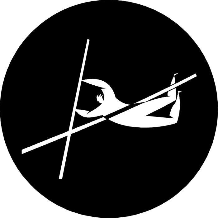 Vector Illustration of Track and Field Athletic Sport Contest Pole Vaulter Vaulting