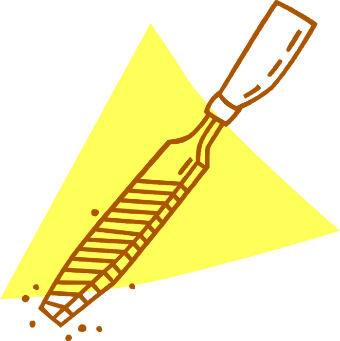 Vector Illustration of Woodworking, Metalworking Wood and Metal File