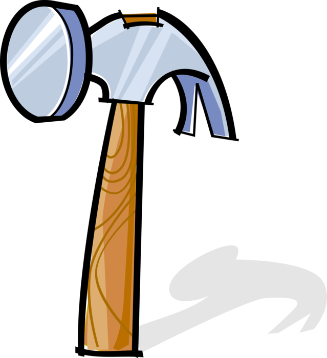 Vector Illustration of Claw Hammer Hand Tool used to Drive Nails