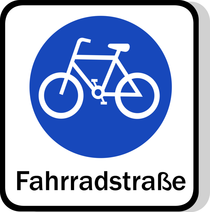 Vector Illustration of European Union EU Traffic Highway Road Sign, Cyclists Allowed