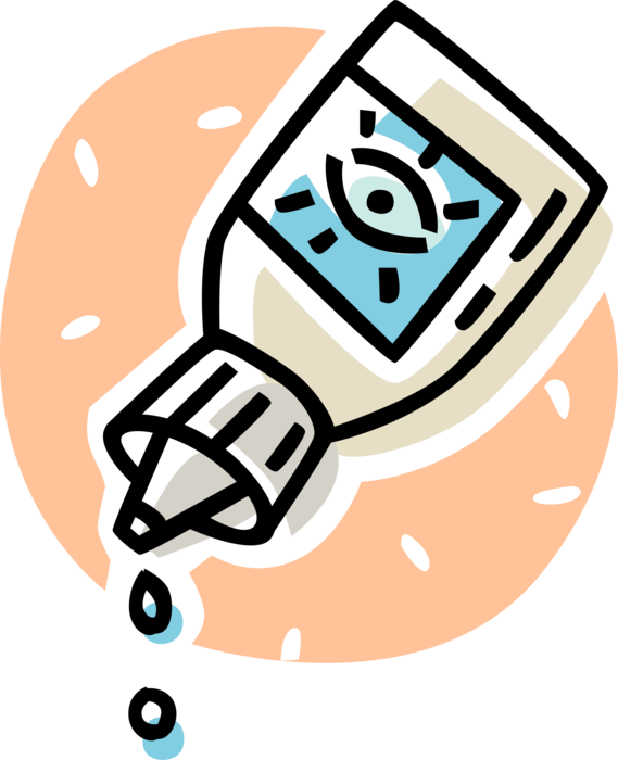 Vector Illustration of Eye Drops Saline-Containing Drops used as Ocular Route to Administer