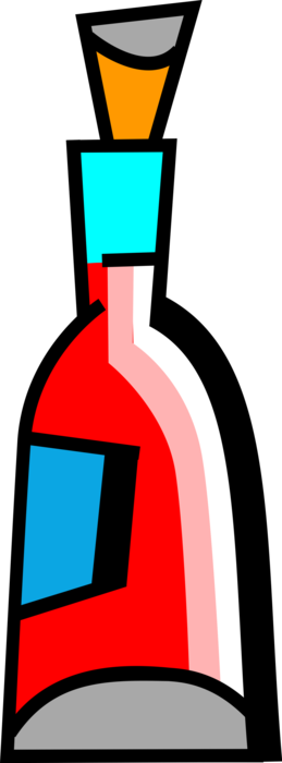 Vector Illustration of Alcohol Beverage Wine Bottle