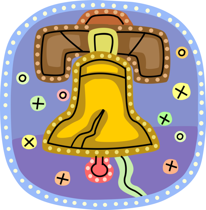 Vector Illustration of Liberty Bell Iconic Symbol of American Independence in Philadelphia