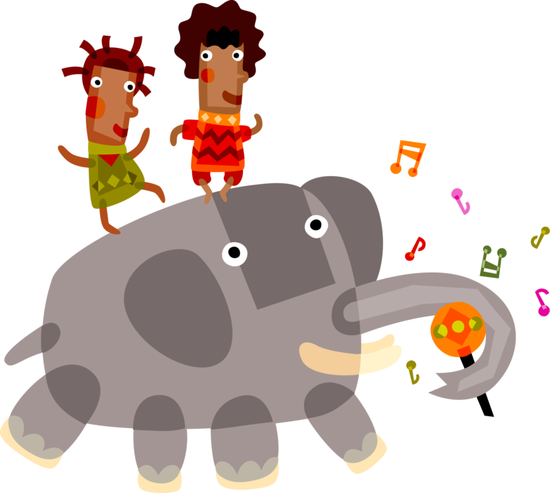 Vector Illustration of Elephant Festival in Rajasthan, India with People Riding Elephant Dressed in Classy Attire