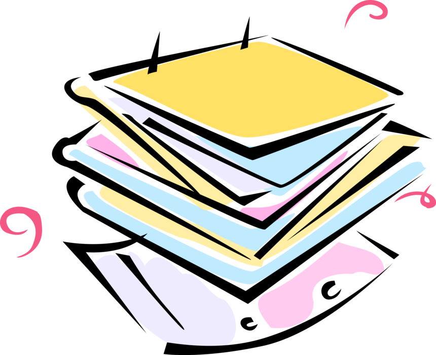 Vector Illustration of Project File Folders Hold Loose Papers Together for Organization and Protection