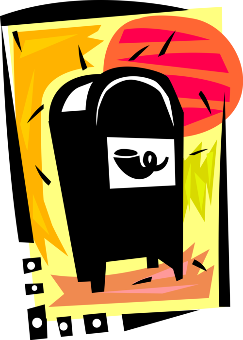 Vector Illustration of Letter Box or Mailbox Receptacle for Incoming Mail