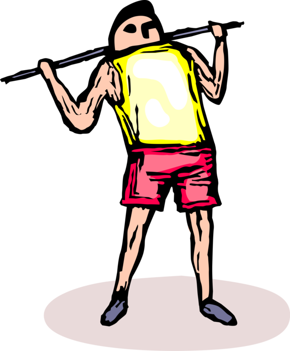 Vector Illustration of Sports Athlete Stretches Before Sports Competition