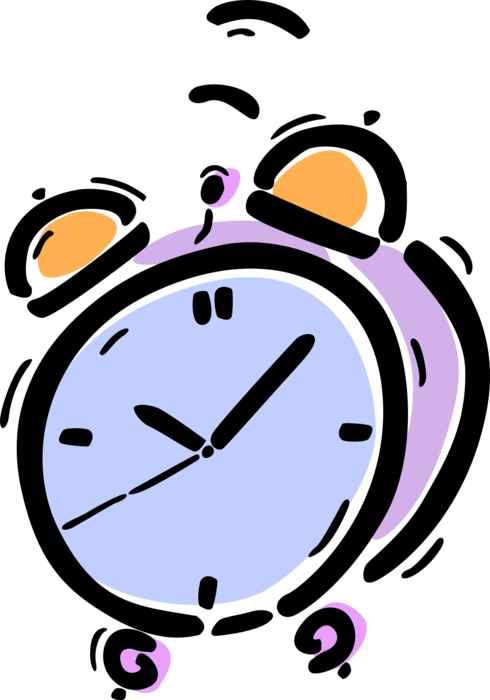 Vector Illustration of Alarm Clock Ringing Its Morning Wake-Up Call