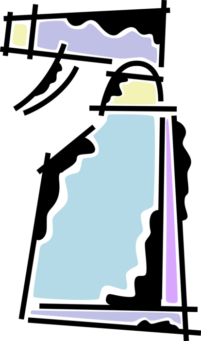 Vector Illustration of Plastic Spray Bottle Squirts, Sprays or Mists Fluids