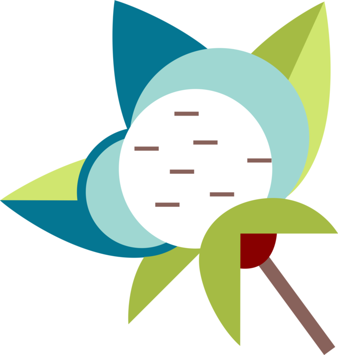 Vector Illustration of Mature Cotton Plant Ready for Harvest