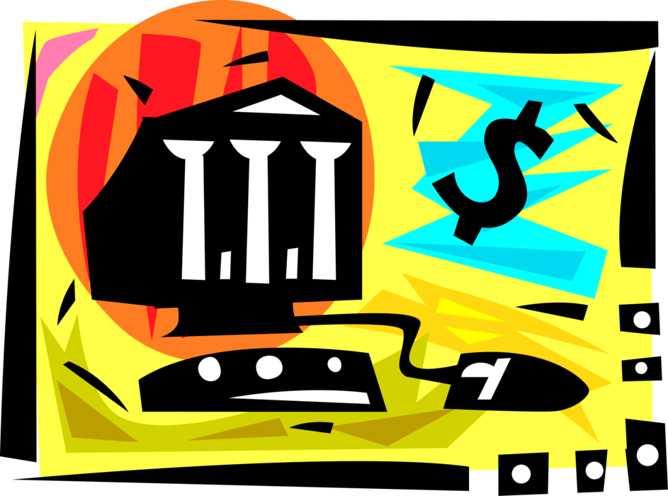 Vector Illustration of Online Banking or Internet E-Banking Electronic Payment System for Bank Financial Transactions