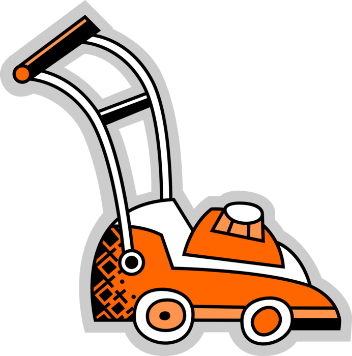 Vector Illustration of Yard Work Lawn Mower for Cutting Grass
