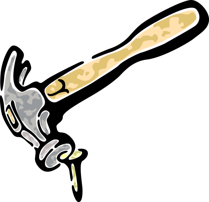 Vector Illustration of Claw Hammer Hand Tool used to Drive Nails