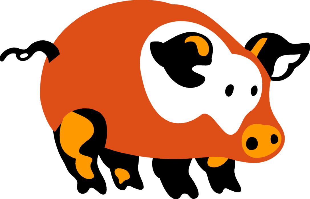 Vector Illustration of Farm Agriculture Livestock Animal Pig Hog Swine Porker (Aspires to be Bacon)