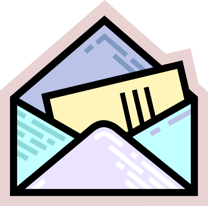 Vector Illustration of Post Office Mail or Postal Airmail Envelope Letter Correspondence