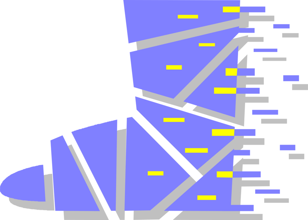 Vector Illustration of Hospital Patient's Broken Foot with Bandages