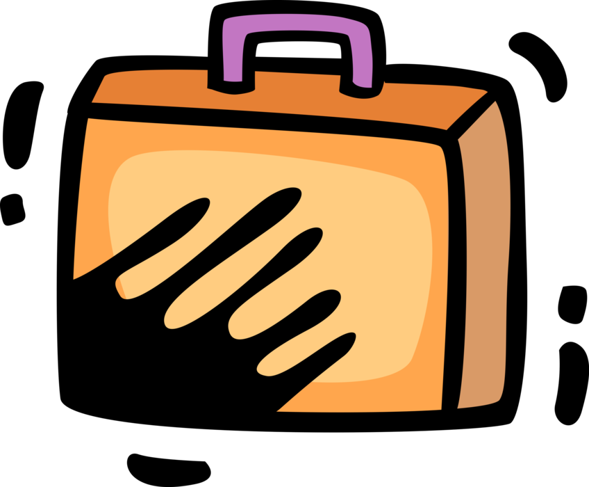 Vector Illustration of Traveler's Baggage or Luggage Suitcase