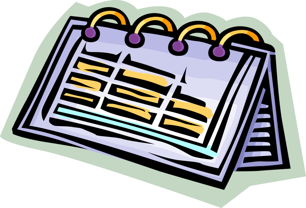 Vector Illustration of Calendar Organizes Days for Social, Religious, Commercial or Administrative Purpose