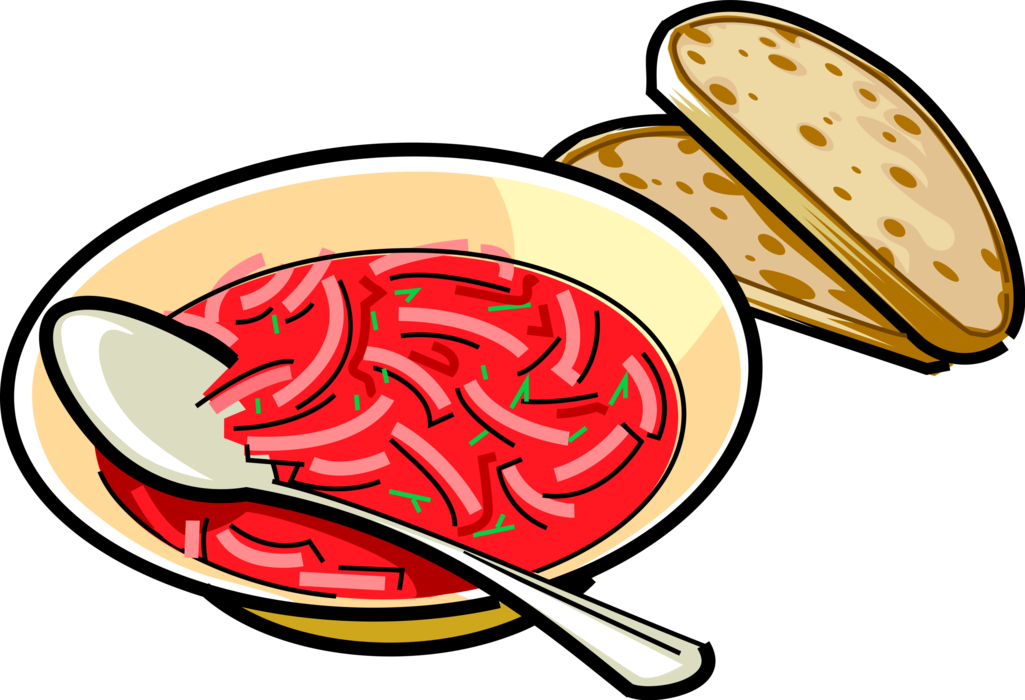 Vector Illustration of Borscht Sour Soup Popular in Eastern European Cuisines