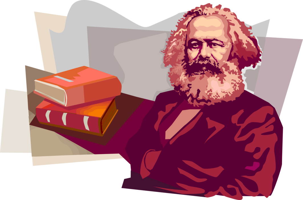 Vector Illustration of Karl Heinrich Marx, German Philosopher, Economist, Journalist, and Revolutionary Socialist