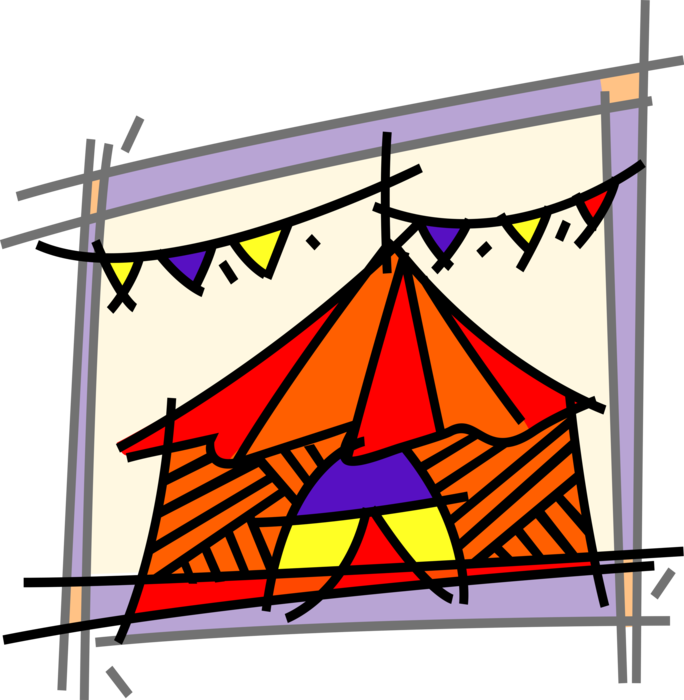 Vector Illustration of Big Top Circus Carnival Tent