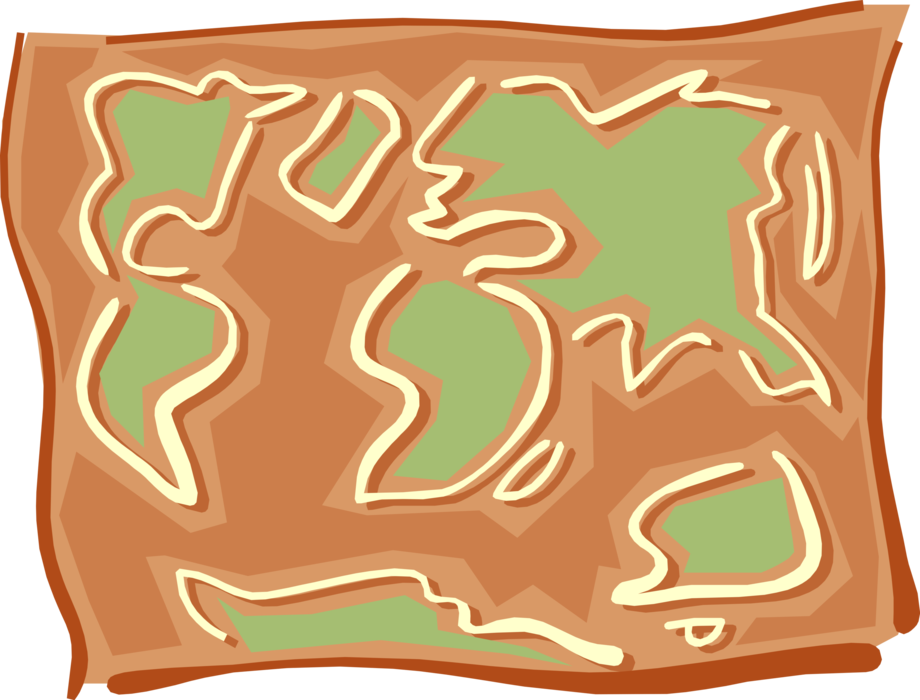 Vector Illustration of World Map of Earth with Continents