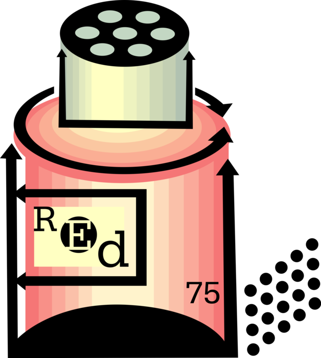 Vector Illustration of Red Ink Bottle Inkwell