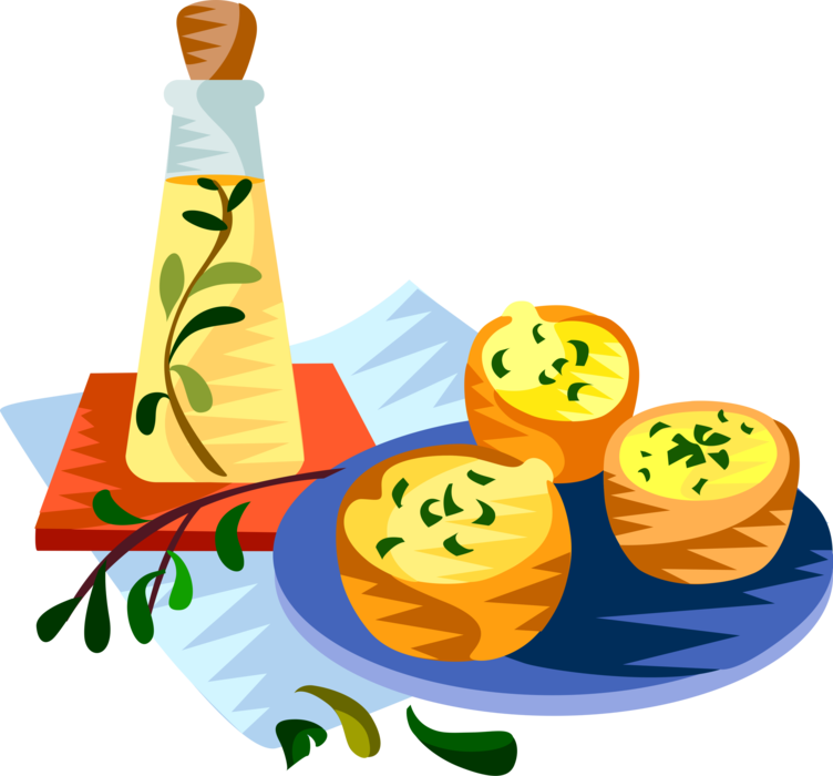 Vector Illustration of European French Cuisine Miniature Quiche Savoury Custard with Cheese, Meat, Herbs