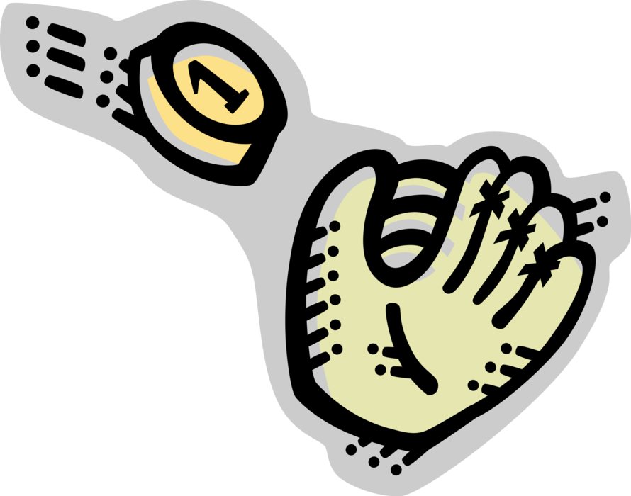 Vector Illustration of Financial Baseball Glove Catches Cash Money Currency Coin