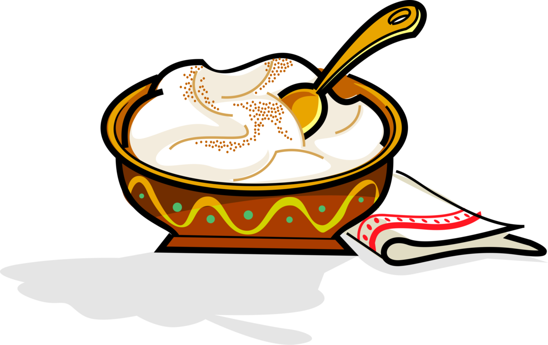 Vector Illustration of Scandinavian Heritage Swedish Culinary Cuisine Julgrot Julgröt Christmas Rice Pudding with Almond, Sweden