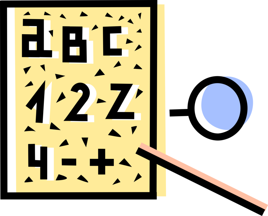 Vector Illustration of Optometry Eye Examination Chart at Optometrist's Office