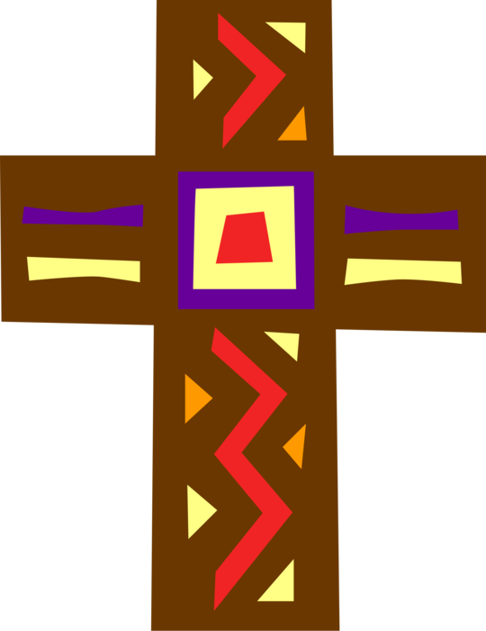 Vector Illustration of Christian Religion Crucifix Cross Symbol of Death and Resurrection of Jesus Christ