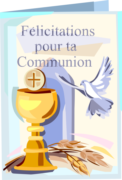 Vector Illustration of First Communion Solennelle Greeting