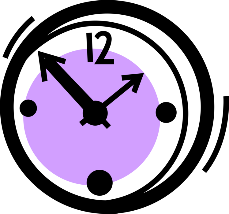 Vector Illustration of Wall Clock Timepiece Measures and Records Time