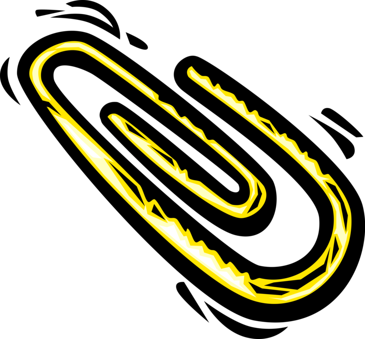 Vector Illustration of Paper Clip or Paperclip Office Stationery Tool used to Hold Together Sheets of Paper