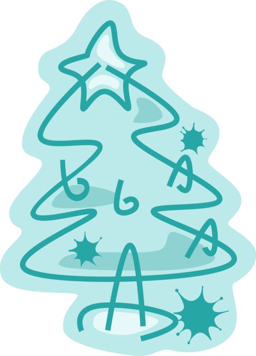 Vector Illustration of Evergreen Christmas Tree with Ornament Decorations