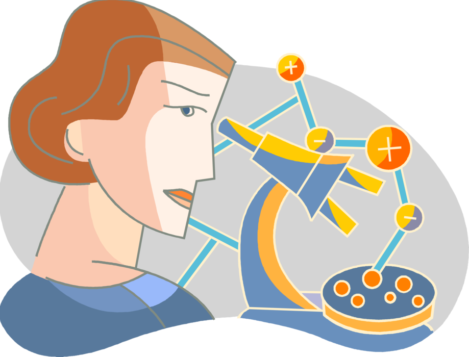 Vector Illustration of Scientist Researcher with Microbiology Microscopic Organisms in Petri Dish Culture