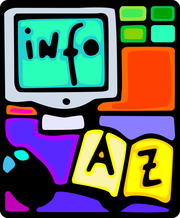 Vector Illustration of Information Technology Computer Desktop System