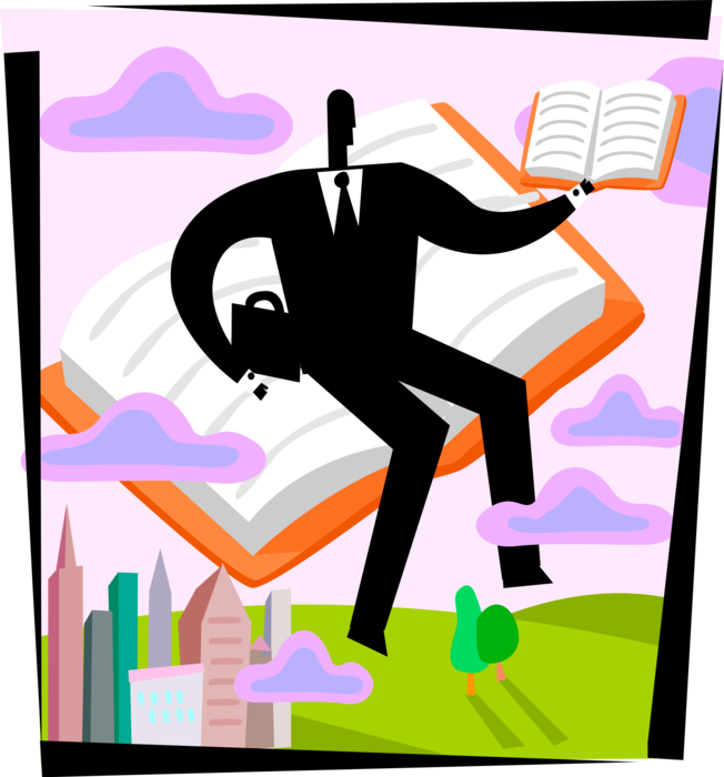 Vector Illustration of Businessman Utilizes Acquired Knowledge and Experience to Achieve Business Success