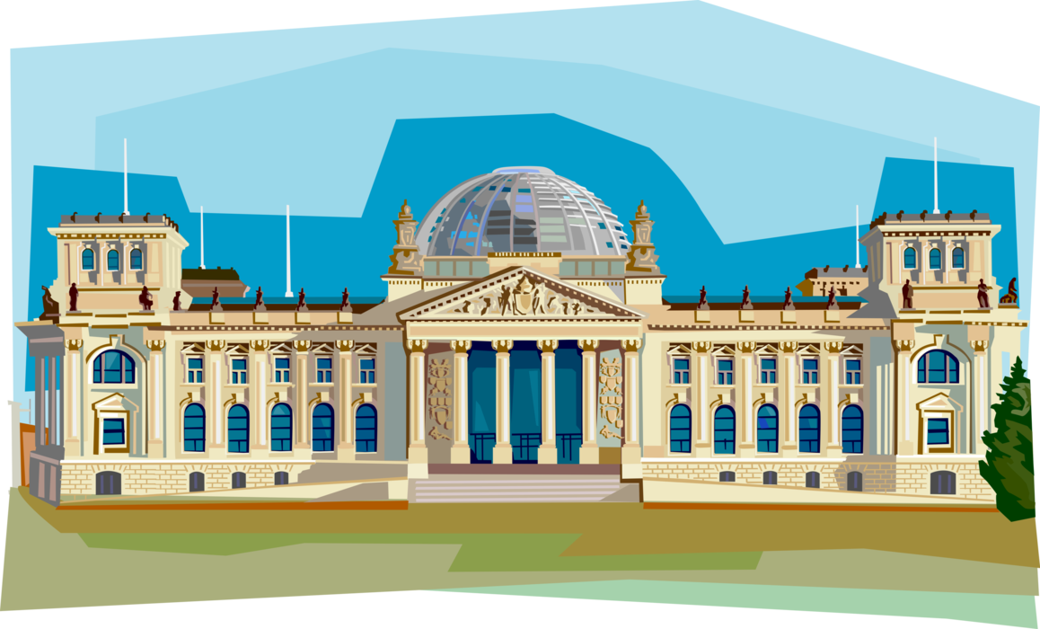 Vector Illustration of Reichstag German Parliamentary Buildings, Berlin, Germany