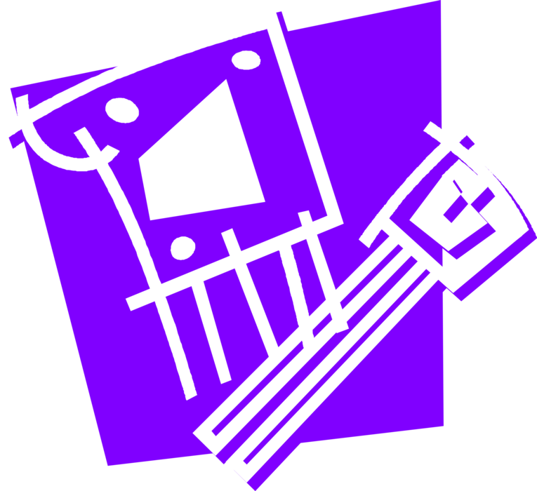 Vector Illustration of Information Technology Computer Chip Integrated Circuit Electronic Component