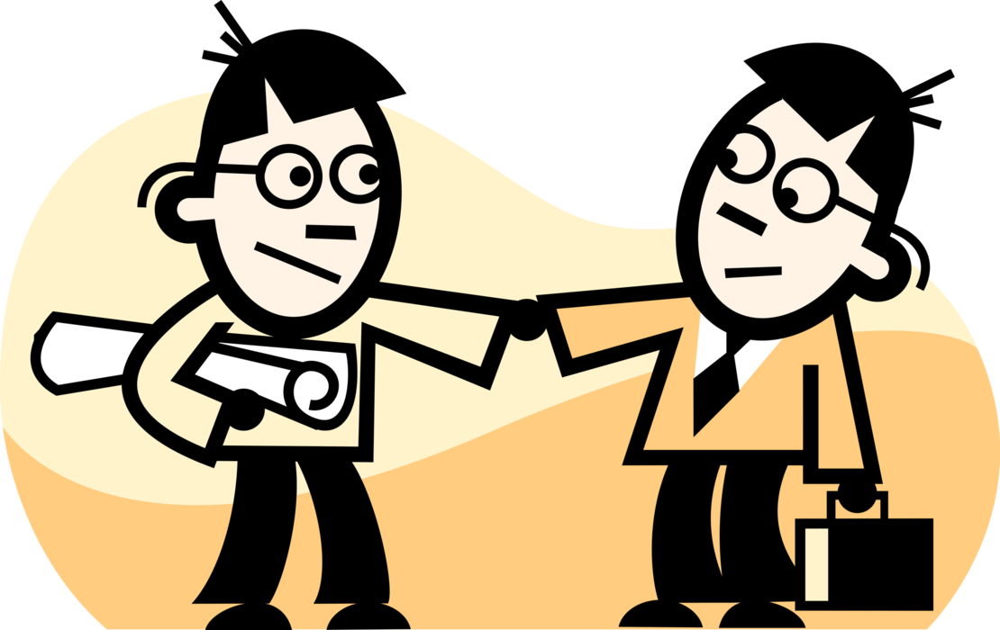 Vector Illustration of Businessmen Shake Hands in Introduction Greeting or Agreement Handshake